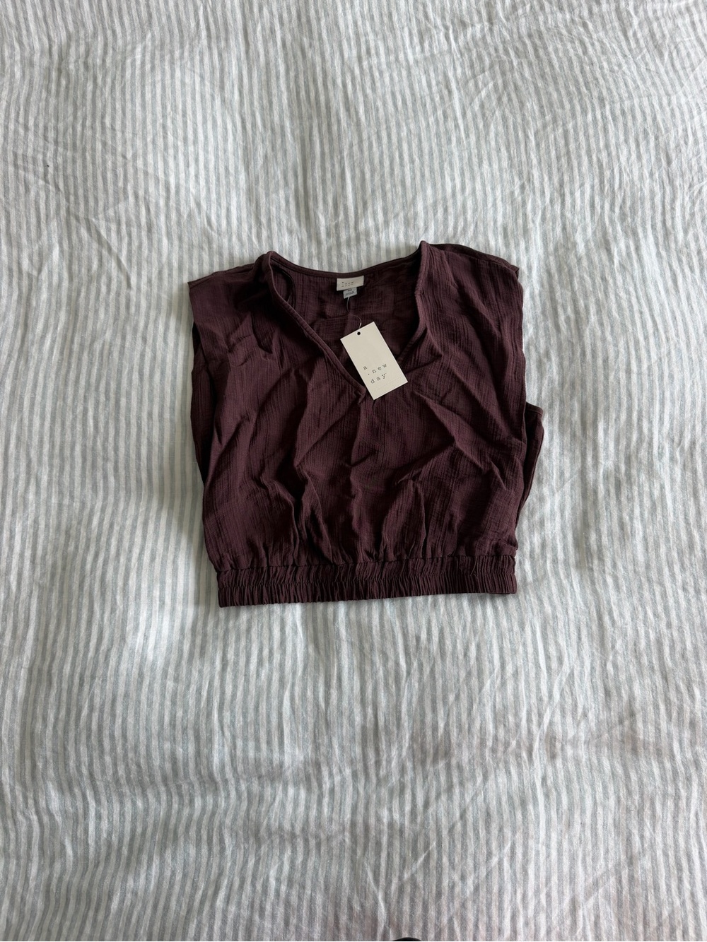 NWT A New Day Purple Cropped V Neck Top